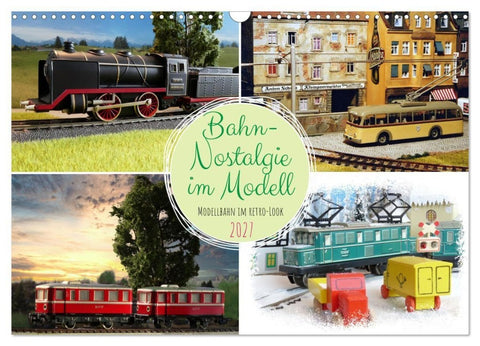 Bahn-Nostalgie im Modell (Wandkalender 2027 DIN A3 quer), CALVENDO Monatskalender