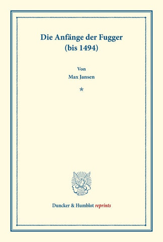 Die Anfänge der Fugger (bis 1494).