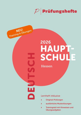Prüfungsheft & Training – 2026 Deutsch Hauptschule – Hessen – Original-Prüfungen und Lösungen