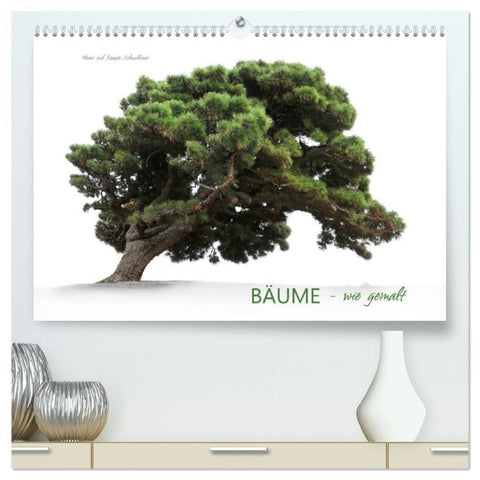 BÄUME - wie gemalt (hochwertiger Premium Wandkalender 2026 DIN A2 quer), Kunstdruck in Hochglanz