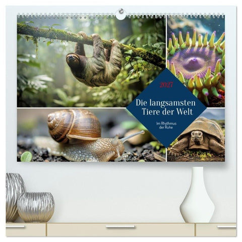 Die langsamsten Tiere der Welt (hochwertiger Premium Wandkalender 2027 DIN A2 quer), Kunstdruck in Hochglanz