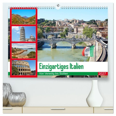 Einzigartiges Italien (hochwertiger Premium Wandkalender 2027 DIN A2 quer), Kunstdruck in Hochglanz