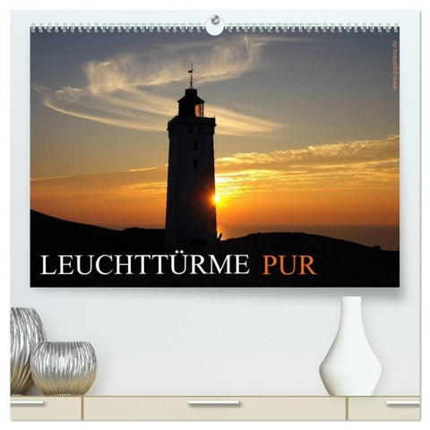 Leuchttürme PUR (hochwertiger Premium Wandkalender 2027 DIN A2 quer), Kunstdruck in Hochglanz
