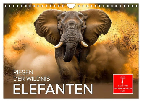 Elefanten - Riesen der Wildnis (Wandkalender 2027 DIN A4 quer), CALVENDO Monatskalender