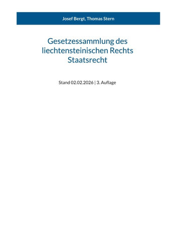 Gesetzessammlung des liechtensteinischen Rechts - Staatsrecht