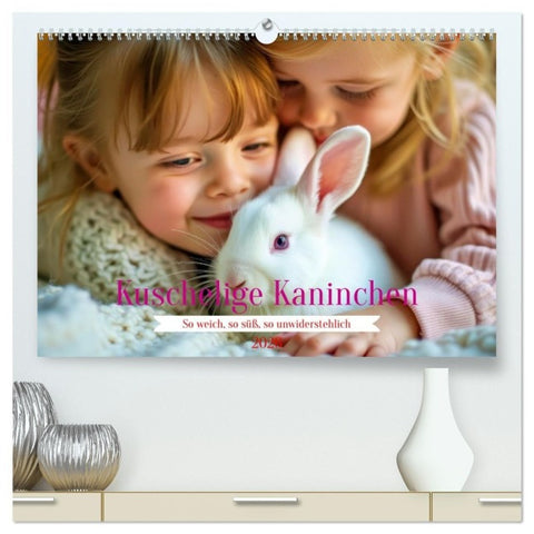 Kuschelige Kaninchen (hochwertiger Premium Wandkalender 2026 DIN A2 quer), Kunstdruck in Hochglanz