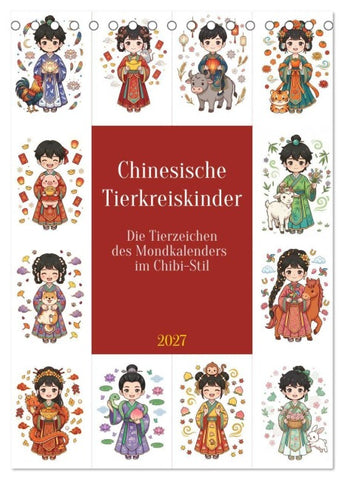 Chinesische Tierkreiskinder (Tischkalender 2027 DIN A5 hoch), CALVENDO Monatskalender