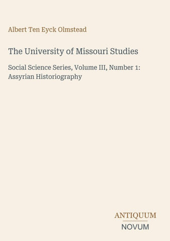 The University of Missouri Studies
