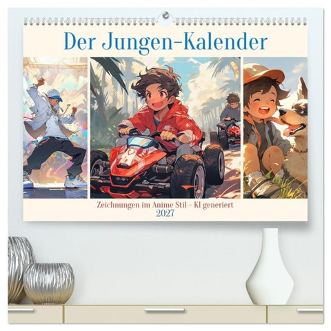 Der Jungen-Kalender (hochwertiger Premium Wandkalender 2027 DIN A2 quer), Kunstdruck in Hochglanz