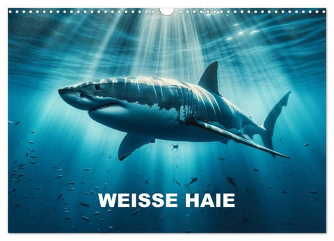 Weiße Haie (Wandkalender 2027 DIN A3 quer), CALVENDO Monatskalender
