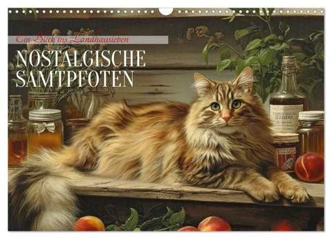 Nostalgische Samtpfoten (Wandkalender 2027 DIN A3 quer), CALVENDO Monatskalender