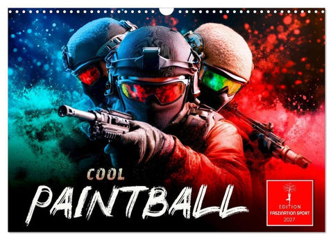 Paintball cool (Wandkalender 2027 DIN A3 quer), CALVENDO Monatskalender
