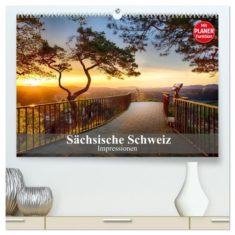 Sächsische Schweiz - Impressionen (hochwertiger Premium Wandkalender 2026 DIN A2 quer), Kunstdruck in Hochglanz