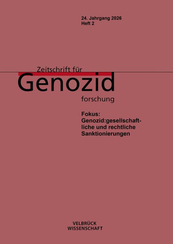 Zeitschrift für Genozidforschung, 24. Jahrgang 2026, Heft 2