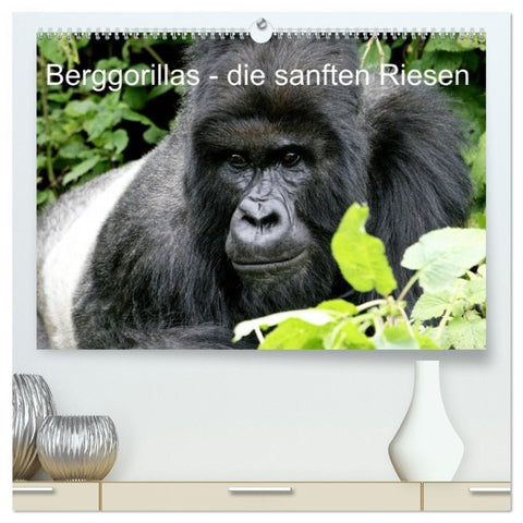 Berggorillas - die sanften Riesen (hochwertiger Premium Wandkalender 2026 DIN A2 quer), Kunstdruck in Hochglanz
