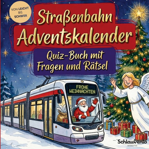 Straßenbahn-Adventskalender: Quiz-Buch mit Fragen und Rätsel