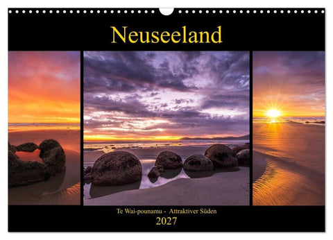 Neuseeland - Attraktiver Süden (Wandkalender 2027 DIN A3 quer), CALVENDO Monatskalender