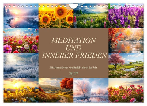 Meditation und innerer Frieden (Wandkalender 2027 DIN A4 quer), CALVENDO Monatskalender