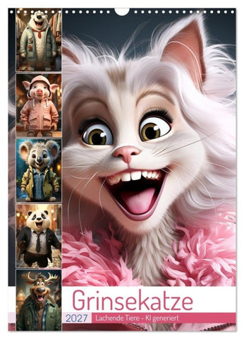 Grinsekatze (Wandkalender 2027 DIN A3 hoch), CALVENDO Monatskalender