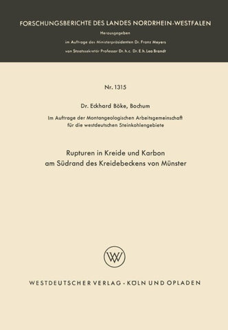 Rupturen in Kreide und Karbon am Südrand des Kreidebeckens von Münster