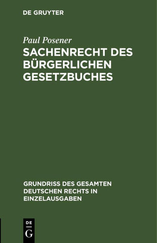Sachenrecht des Bürgerlichen Gesetzbuches
