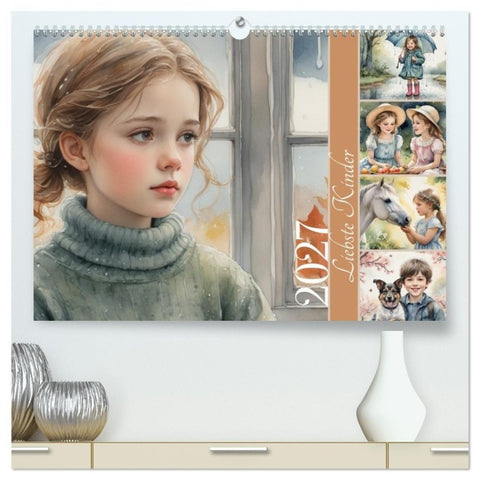 Liebste Kinder (hochwertiger Premium Wandkalender 2027 DIN A2 quer), Kunstdruck in Hochglanz