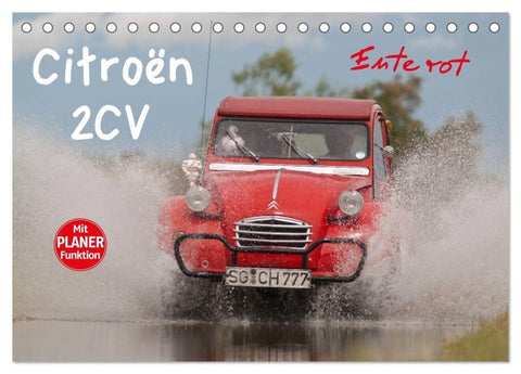 Citroën 2CV - Ente rot (Tischkalender 2027 DIN A5 quer), CALVENDO Monatskalender