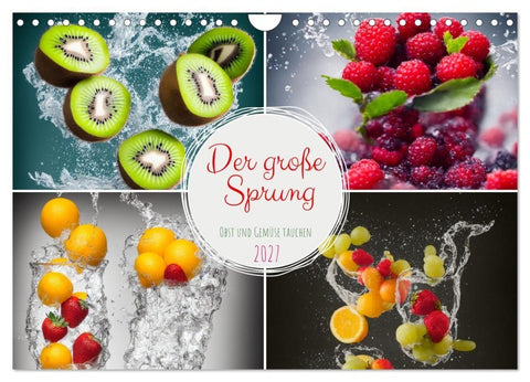 Der große Sprung - Obst und Gemüse tauchen (Wandkalender 2027 DIN A4 quer), CALVENDO Monatskalender
