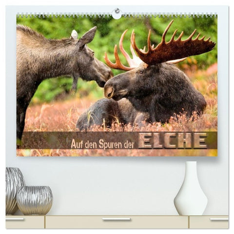 Auf den Spuren der Elche (hochwertiger Premium Wandkalender 2027 DIN A2 quer), Kunstdruck in Hochglanz