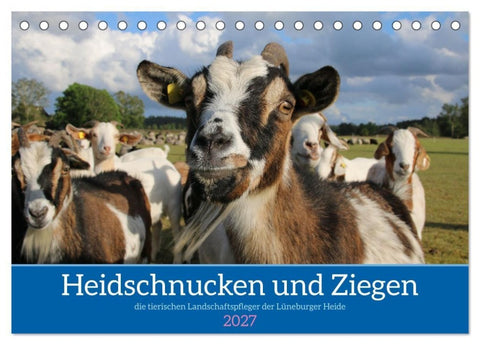 Heidschnucken und Ziegen die tierischen Landschaftspfleger der Lüneburger Heide (Tischkalender 2027 DIN A5 quer), CALVENDO Monatskalender