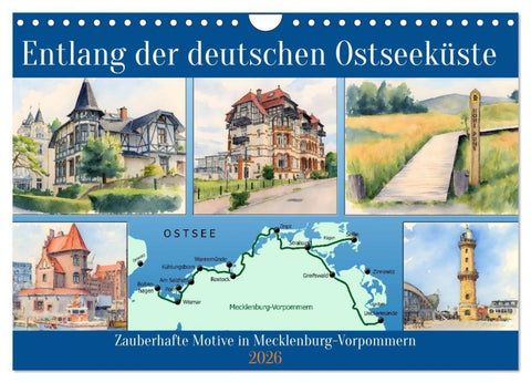 Entlang der deutschen Ostseeküste (Wandkalender 2026 DIN A4 quer), CALVENDO Monatskalender