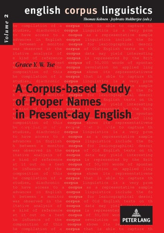 A Corpus-based Study of Proper Names in Present-day English