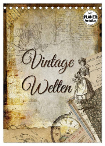 Vintage Welten (Tischkalender 2026 DIN A5 hoch), CALVENDO Monatskalender