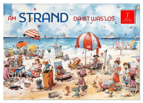Am Strand da ist was los (Wandkalender 2027 DIN A2 quer), CALVENDO Monatskalender