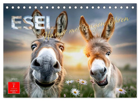 Esel - Humor mit langen Ohren (Tischkalender 2027 DIN A5 quer), CALVENDO Monatskalender