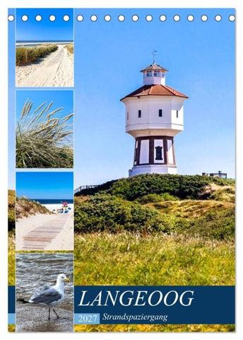 LANGEOOG Strandspaziergang (Tischkalender 2027 DIN A5 hoch), CALVENDO Monatskalender
