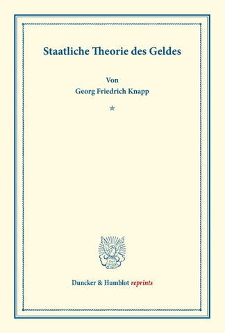 Staatliche Theorie des Geldes.