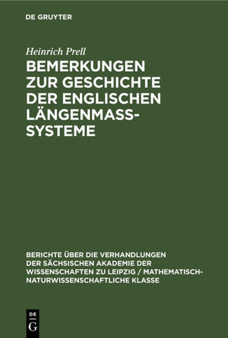 Bemerkungen zur Geschichte der englischen Längenmass-Systeme