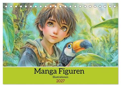 Manga Figuren - Illustrationen (Tischkalender 2027 DIN A5 quer), CALVENDO Monatskalender