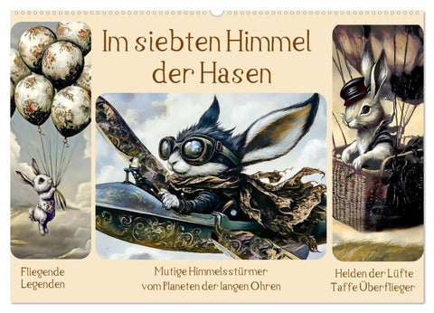 Im siebten Himmel der Hasen (Wandkalender 2027 DIN A2 quer), CALVENDO Monatskalender