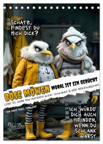 Böse Möwen - Moral ist ein Gerücht (Tischkalender 2027 DIN A5 hoch), CALVENDO Monatskalender