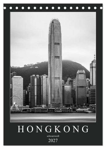 Hongkong schwarzweiß (Tischkalender 2027 DIN A5 hoch), CALVENDO Monatskalender