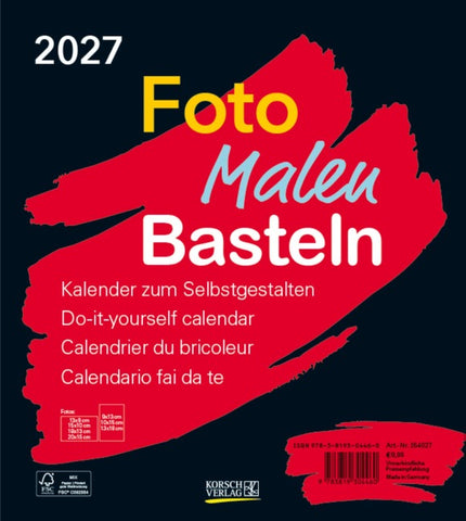 Foto-Malen-Basteln Bastelkalender schwarz 2027