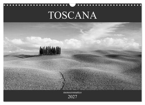Toscana - monocromatico (Wandkalender 2027 DIN A3 quer), CALVENDO Monatskalender
