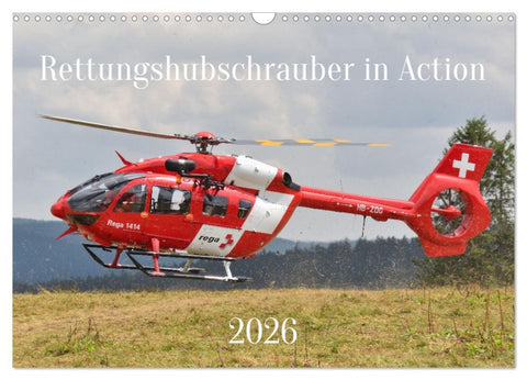 Rettungshubschrauber in Action (Wandkalender 2026 DIN A3 quer), CALVENDO Monatskalender