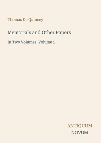 Memorials and Other Papers