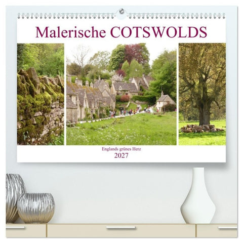 Malerische Cotswolds (hochwertiger Premium Wandkalender 2027 DIN A2 quer), Kunstdruck in Hochglanz