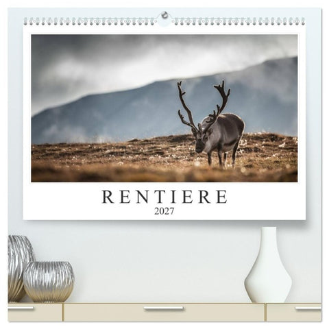 Rentiere (hochwertiger Premium Wandkalender 2027 DIN A2 quer), Kunstdruck in Hochglanz