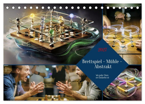 Brettspiel - Mühle - Abstrakt (Tischkalender 2027 DIN A5 quer), CALVENDO Monatskalender