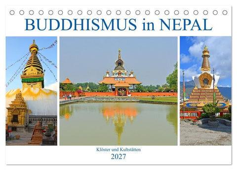 BUDDHISMUS in NEPAL (Tischkalender 2027 DIN A5 quer), CALVENDO Monatskalender